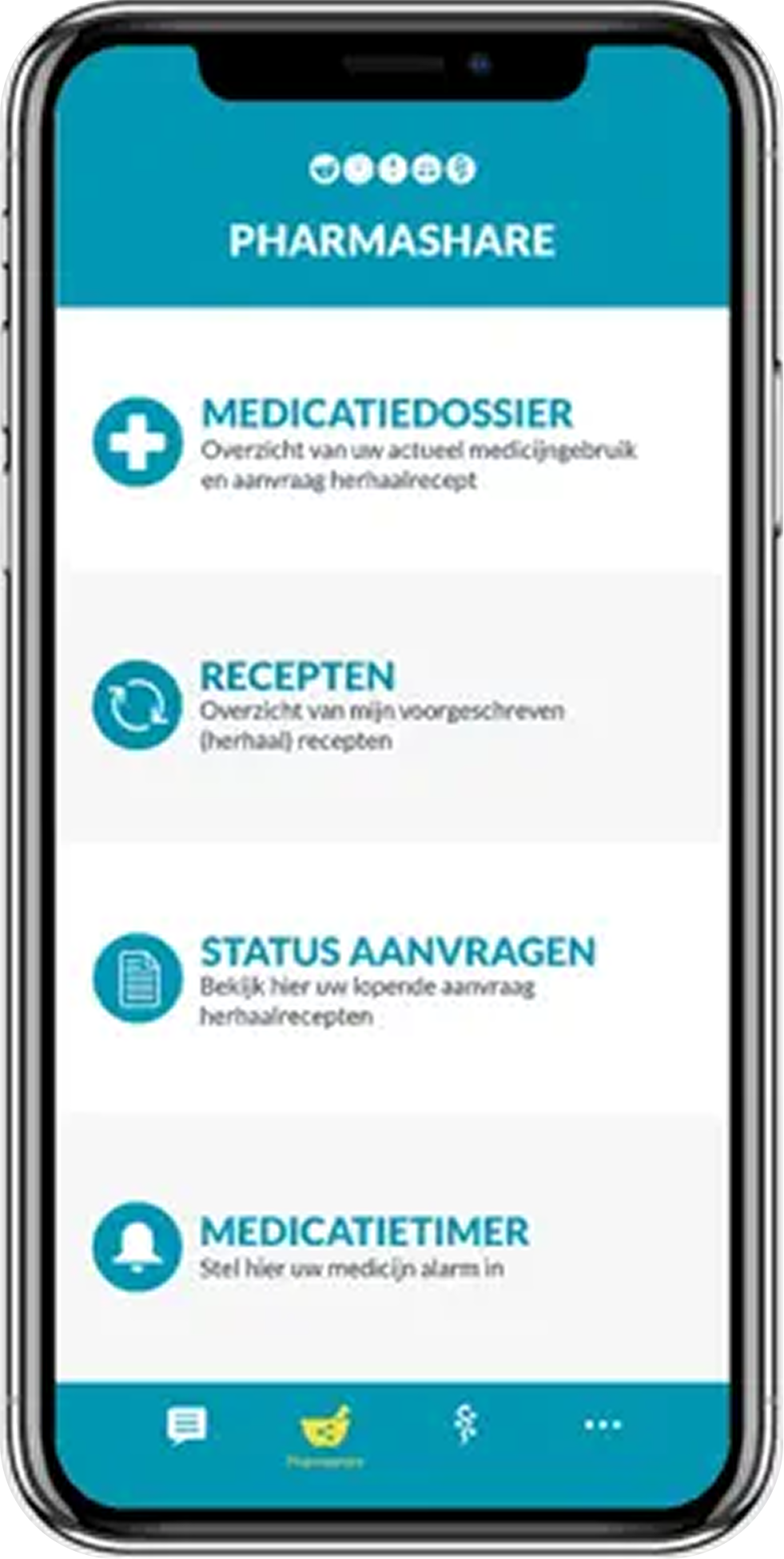 APPotheek mobile application interface for patient-facing pharmacy information
