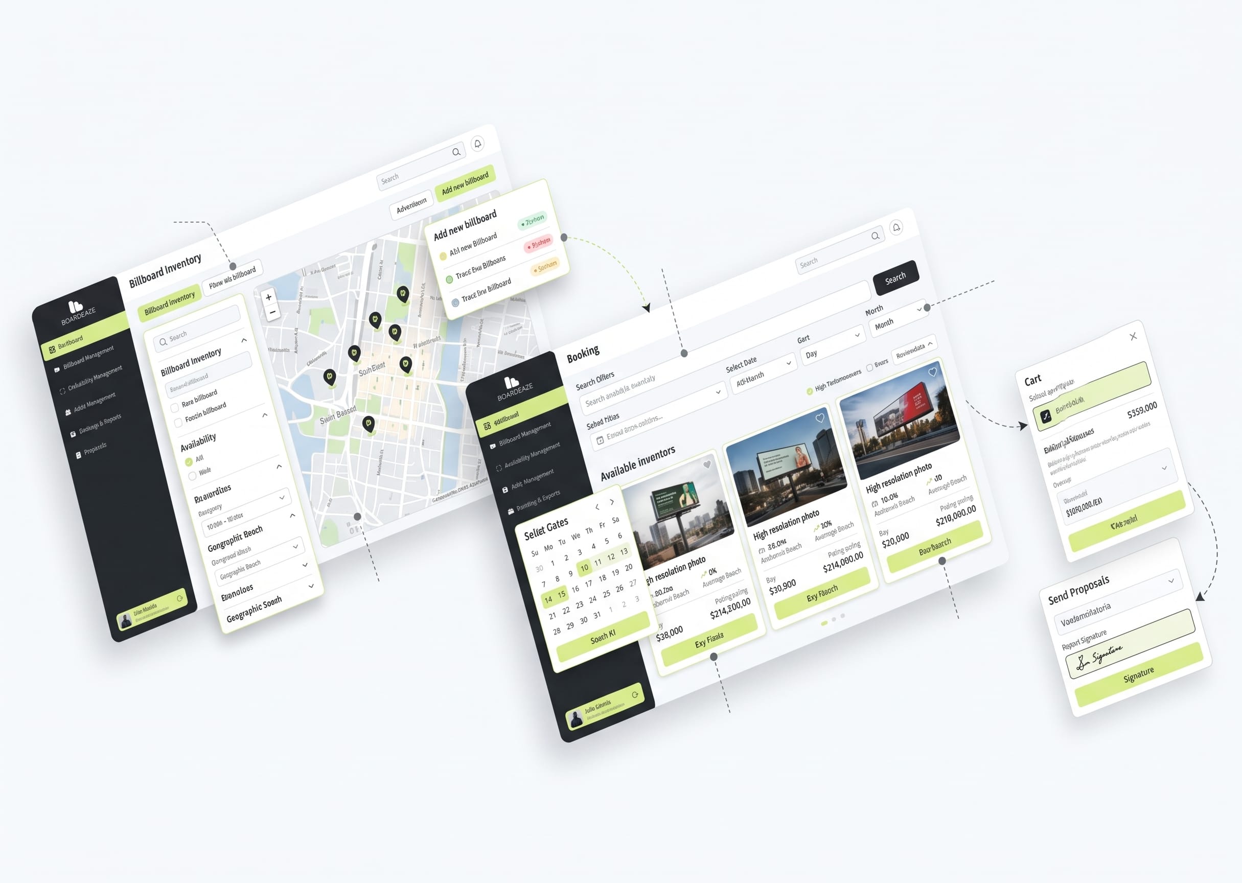 Boardeaze billboard inventory and booking workflow