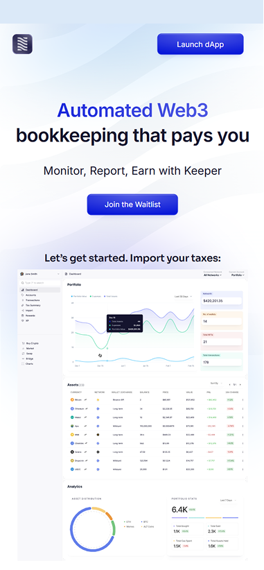 KeeperFi mobile web interface for smart-contract workflows