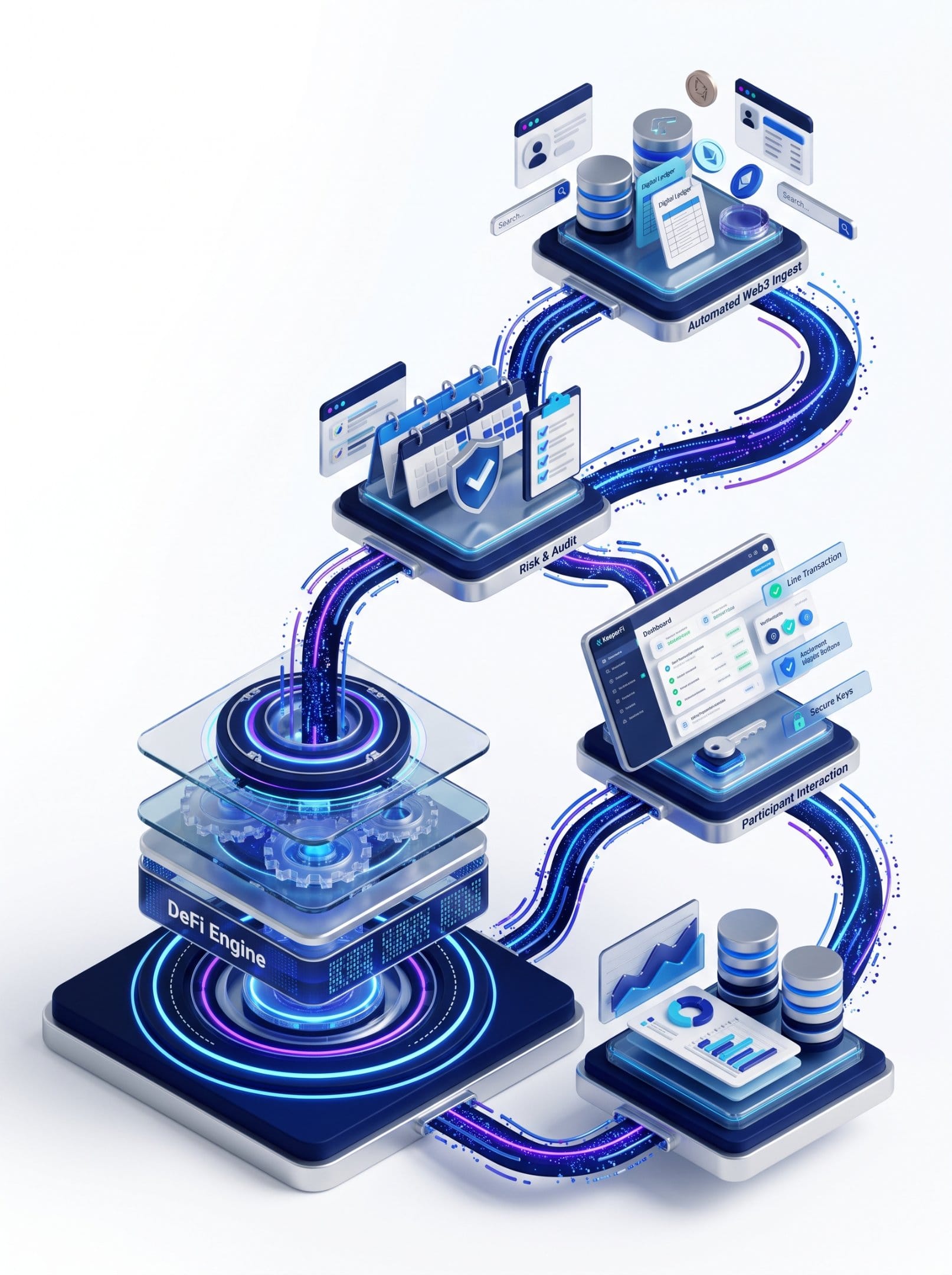 KeeperFi DeFi protocol and participant workflow interface